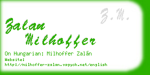 zalan milhoffer business card